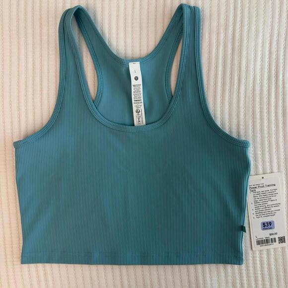 NWT Lululemon Power Pivot Training Tank Top - Washed Blue - Size L - Picture 2 of 6